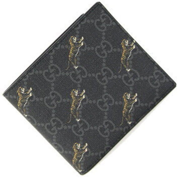 Gucci GG Supreme Tiger Wallet Black Leather men - Picture 1 of 8